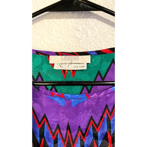 Vintage Ruth Norman x I. Maginn Kaftan Dress - Colorful Zigzag Print Like New - Picture 3 of 4